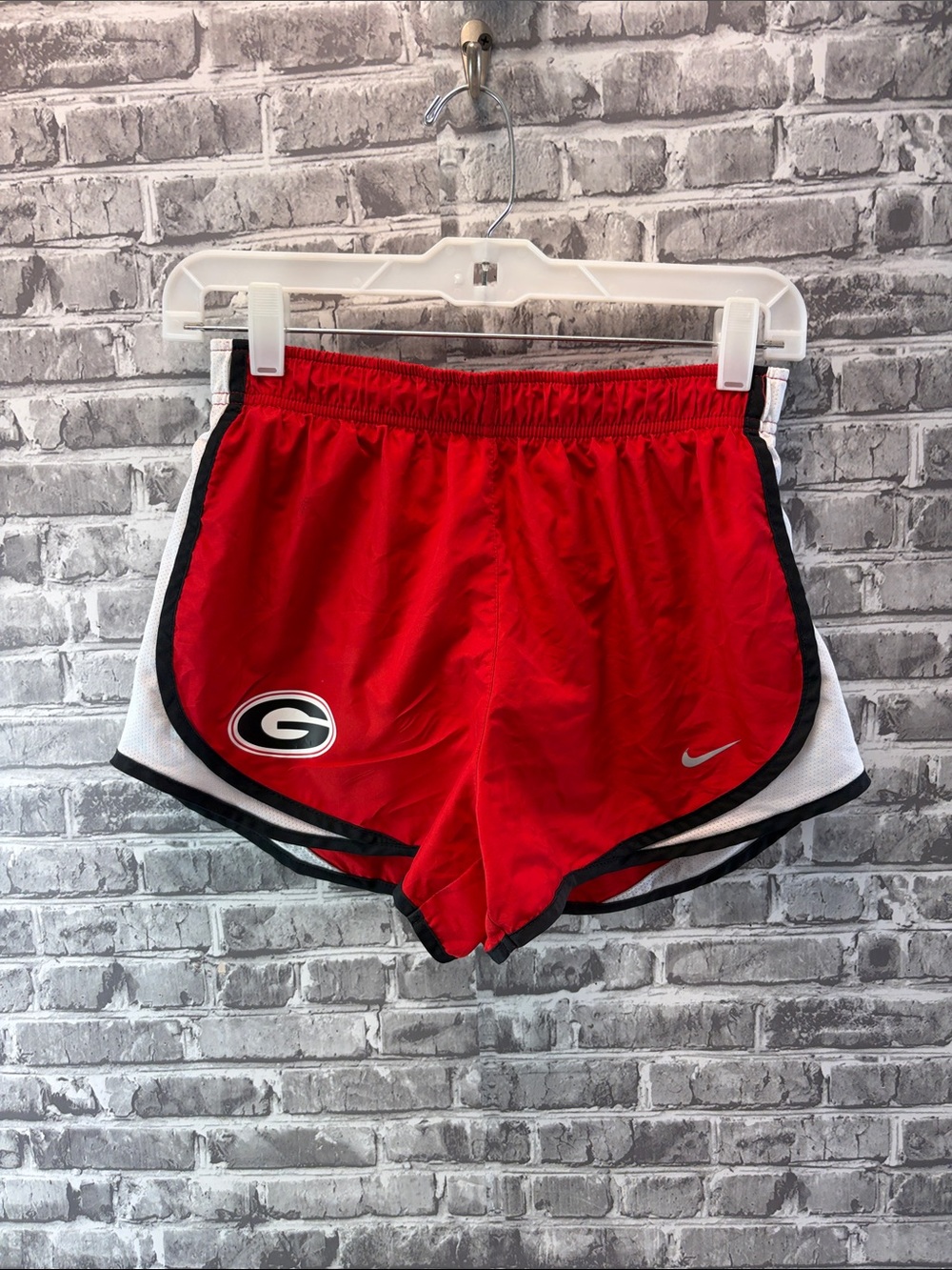 Georgia Bulldogs Nike Women’s Red Athletic Shorts with White Side Panels